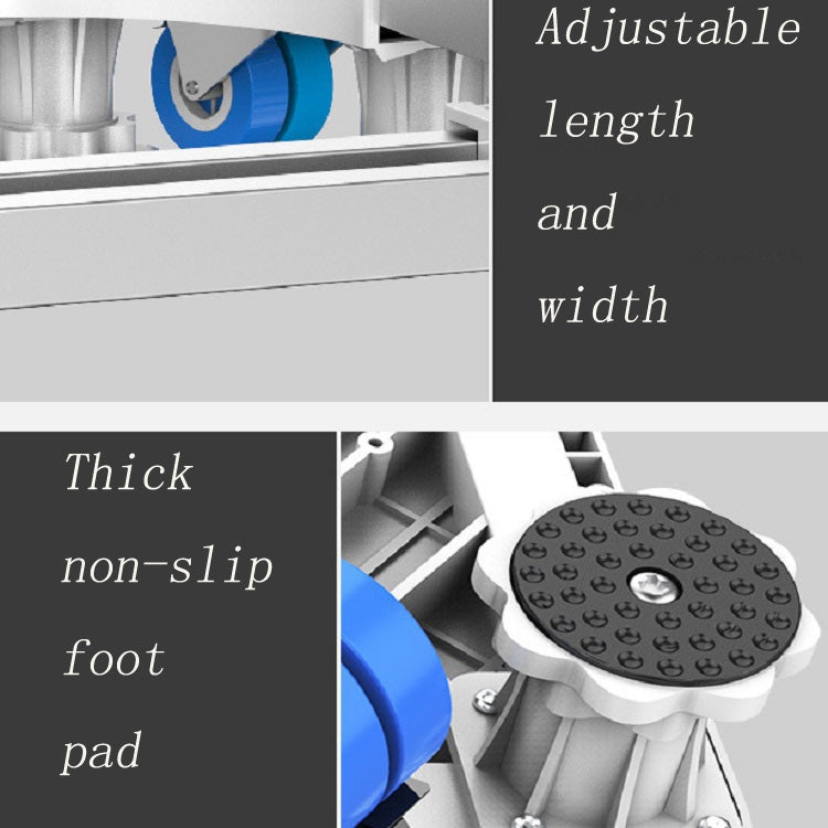Single Tube 4 Wheels Adjustable Stainless Steel Refrigerator Bracket Washing Machine Base Bracket
