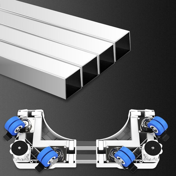 Single Tube 4 Wheels Adjustable Stainless Steel Refrigerator Bracket Washing Machine Base Bracket