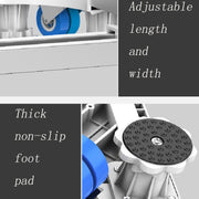 Double Tubes 4 Wheels + 8 Legs Adjustable Stainless Steel Refrigerator Bracket Washing Machine Base Bracket