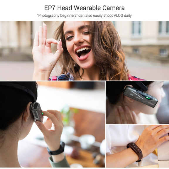 ORDRO EP7 4K Head-Mounted  Auto Focus Live Video Smart Sports Camera, Style:Without Remote Control(Silver Black)