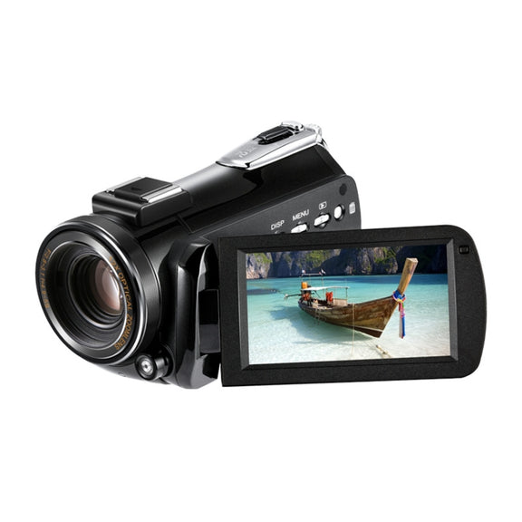 ORDRO AC5 4K HD Night Vision WiFi 12X Optical Zoom Digital Video DV Camera Camcorder, Style:Standard + Microphone(Black)