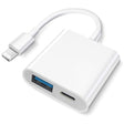 8 Pin To USB2.0+8 Pin Interface OTG Sdapter, Support IOS System(Upgrade) - Converter & Adapter by PMC TechLife | Online Shopping South Africa | PMC TechLife | Buy Now Pay Later Mobicred