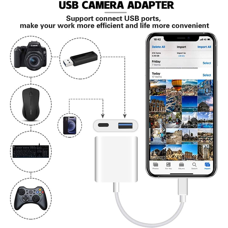 8 Pin To USB2.0+8 Pin Interface OTG Sdapter, Support IOS System(Upgrade)