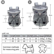 Doglemi Pet Outing Backpack Dog Shoulder Chest Bag Breathable Mesh Dog Cat Bag, Size:L(Blue)
