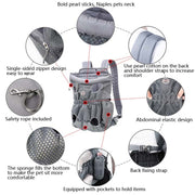 Doglemi Pet Outing Backpack Dog Shoulder Chest Bag Breathable Mesh Dog Cat Bag, Size:L(Blue)