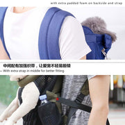 Doglemi Pet Outing Backpack Dog Shoulder Chest Bag Breathable Mesh Dog Cat Bag, Size:L(Blue)
