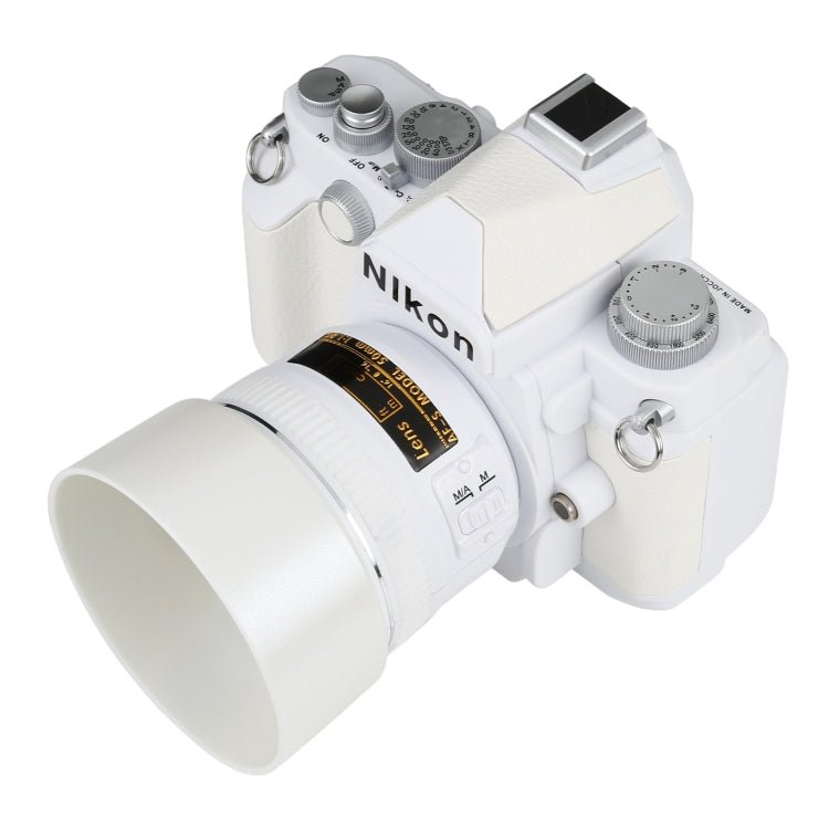 Non-Working Fake Dummy DSLR Camera Model DF Model Room Props Ornaments Display Photo Studio Camera Model Props, Color:White(With Hood)