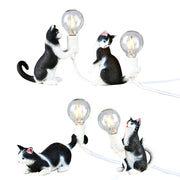 Cat Light Animal Table Lamp Mini Night Light, Power Plug:US Plug(Meditation)