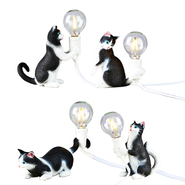 Cat Light Animal Table Lamp Mini Night Light, Power Plug:US Plug(Meditation)