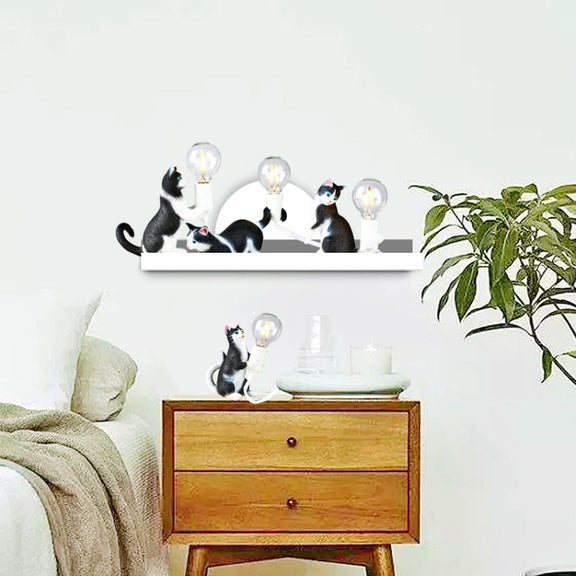 Cat Light Animal Table Lamp Mini Night Light, Power Plug:EU Plug(Holding Baby)