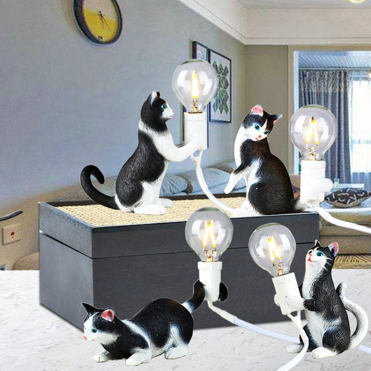 Cat Light Animal Table Lamp Mini Night Light, Power Plug:EU Plug(Holding Baby)
