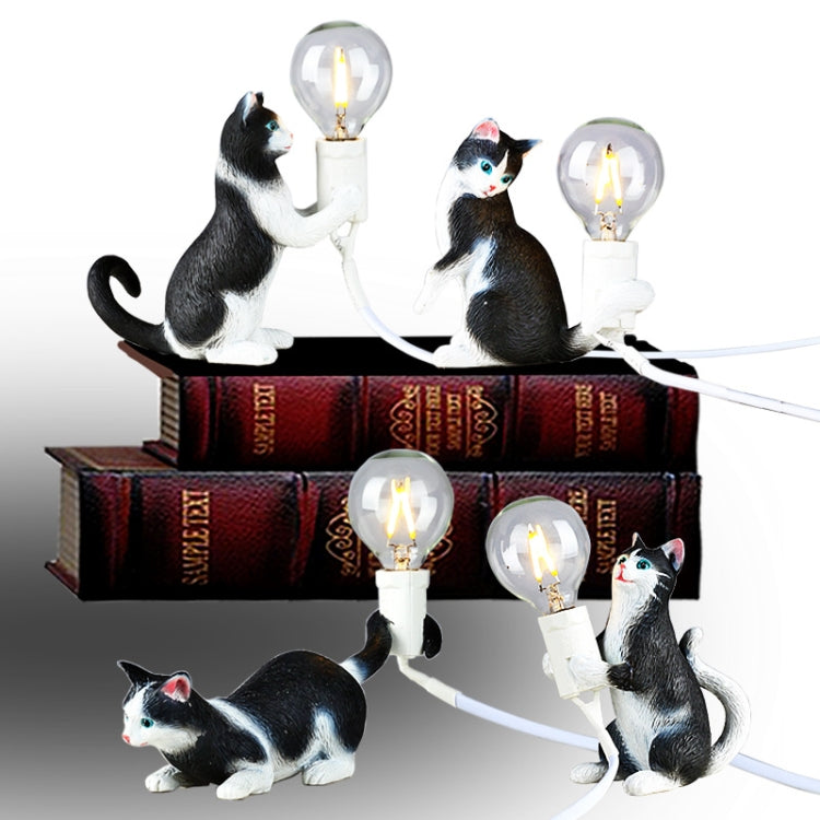 Cat Light Animal Table Lamp Mini Night Light, Power Plug:AU Plug(Meditation)