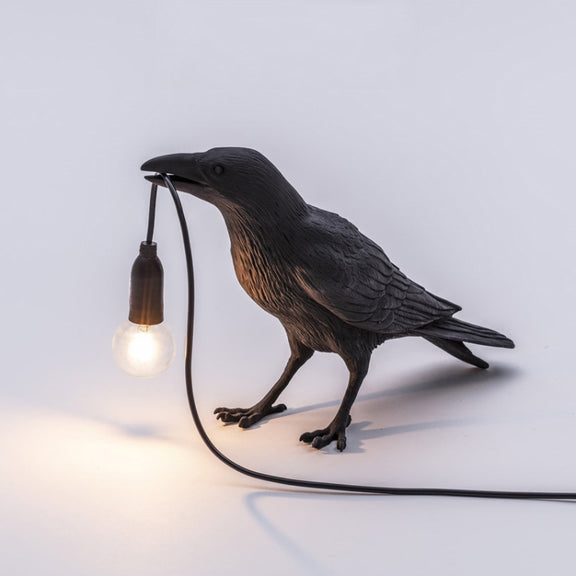 E12 LED Lucky Bird Wall Lamp Table Lamp For Bedroom, Style:Standing Table Lamp, Plug:US Plug(Black)