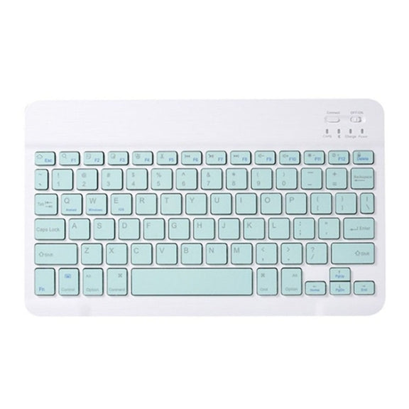 Universal Ultra-Thin Portable Bluetooth Keyboard For Tablet Phones, Size:7 inch(Green Keyboard)