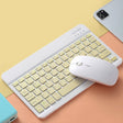Universal Ultra-Thin Portable Bluetooth Keyboard and Mouse Set For Tablet Phones, Size:7 inch(Yellow Keyboard + Yellow mouse) - Universal Keyboard by PMC TechLife | Online Shopping South Africa | PMC TechLife