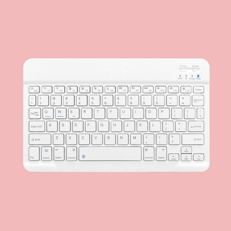 Universal Ultra-Thin Portable Bluetooth Keyboard For Tablet Phones, Size:7 inch(White Keyboard)
