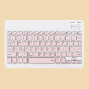 Universal Ultra-Thin Portable Bluetooth Keyboard and Mouse Set For Tablet Phones, Size:10 inch(Pink Keyboard)