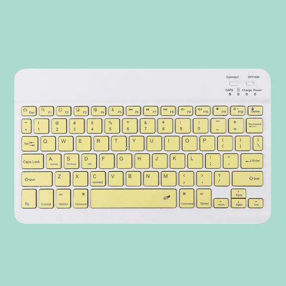 Universal Ultra-Thin Portable Bluetooth Keyboard and Mouse Set For Tablet Phones, Size:10 inch(Yellow Beyboard)