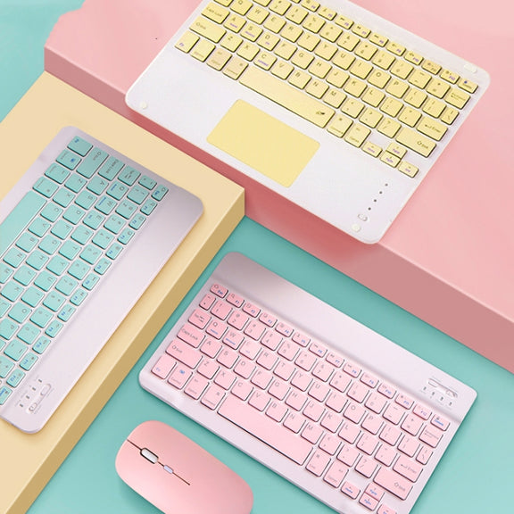 Universal Ultra-Thin Portable Bluetooth Keyboard and Mouse Set For Tablet Phones, Size:10 inch(Yellow Beyboard)