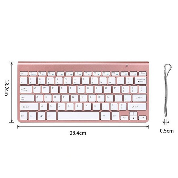 USB External Notebook Desktop Computer Universal Mini Wireless Keyboard Mouse, Style:Keyboard(Rose Gold)