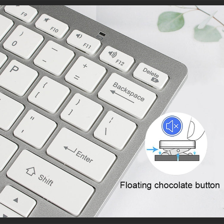 X5 Ultra-thin Mini Wireless Bluetooth Keyboard, Support Win / Android / IOS System(Silver)