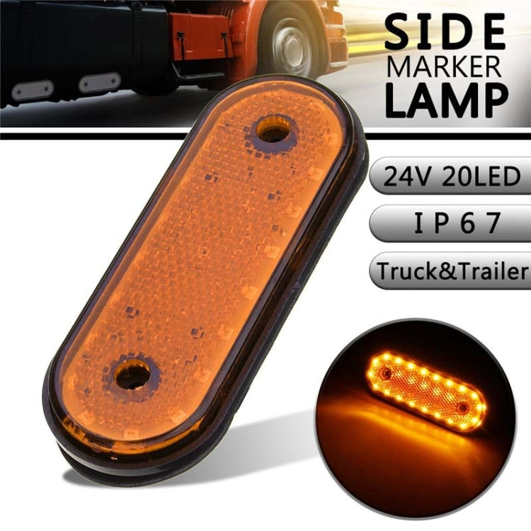 5 PCS MK-095 24V 20 LEDs Universal Truck Side Lights Truck Trailer Tail Lights(Red)