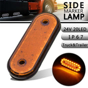 5 PCS MK-095 24V 20 LEDs Universal Truck Side Lights Truck Trailer Tail Lights(Red)