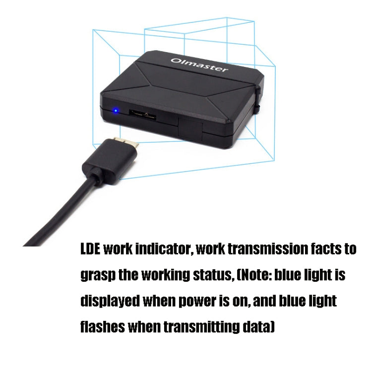 Olmaster External Notebook Hard Drive Adapter Cable Easy Drive Cable USB3.0 to SATA Converter, Style:Hard Disk + Type-C Adapter, Size:2.5 Inch