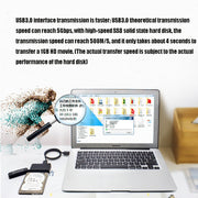 Olmaster External Notebook Hard Drive Adapter Cable Easy Drive Cable USB3.0 to SATA Converter, Style:Hard Disk + Type-C Adapter, Size:2.5 Inch
