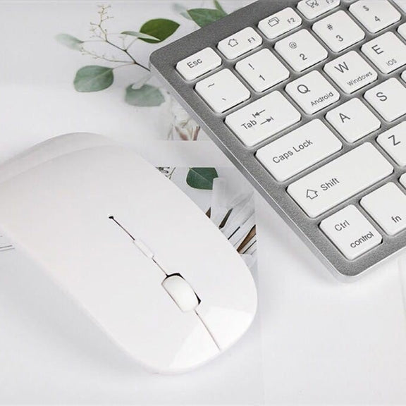 X5 Ultra-Thin Mini Wireless Keyboard + Wireless Mouse Set, Support Win / Android / IOS System(Silver)