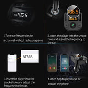 BT36B Car Bluetooth MP3 Music Player Car FM Transmitter Phone Hands-Free(Black Standard)
