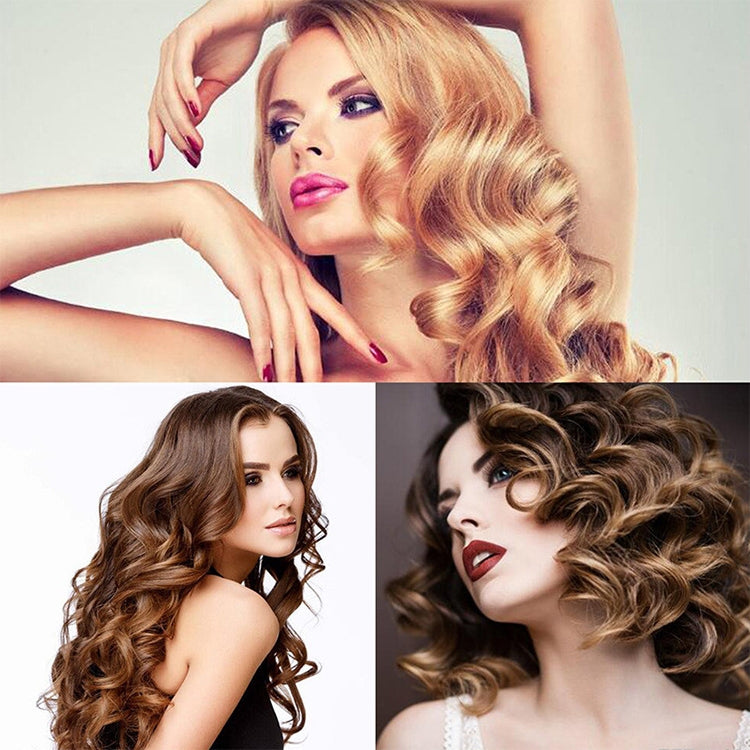 LCD Conical Curling Iron Single Tube Ceramic Glaze Pear Flower Cone, Size:32mm EU