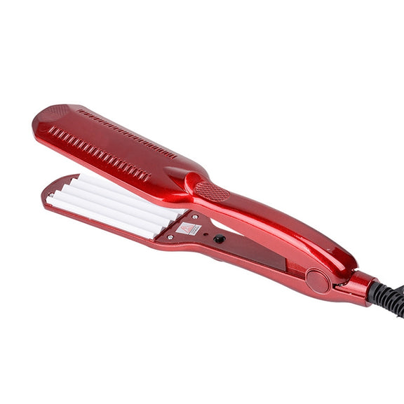 220V Professional Ceramic Corrugated Curling Iron(Red)