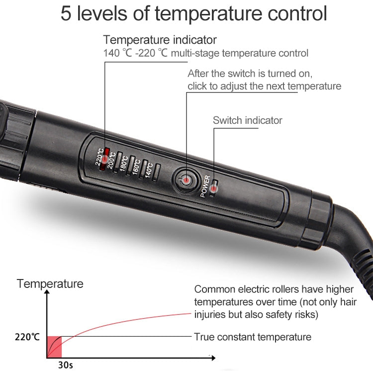 Nano Titanium Hair Curler with LED Digital Temperature Display, Size: 32mm, US Plug