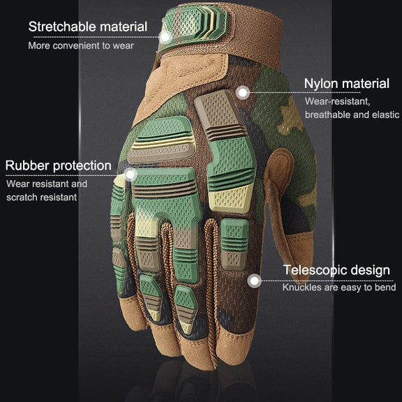B33 Outdoor Mountaineering Riding Anti-Skid Protective Motorcycle Gloves, Size: L(Army Green)