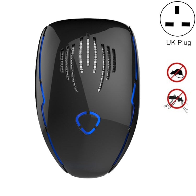 DC-9015 Household Energy-saving Multi-function Variable Frequency Ultrasonic Electronic Mouse and Mosquito Repellent, Style:UK Plug(Black)