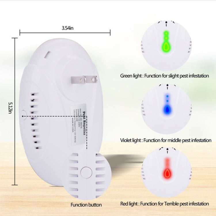 DC-9007 Ultrasonic Mosquito Repellent Portable Insect Repellent, Style:EU Plug(Black)