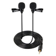 Wired Lavalier Microphone Condenser Double Head Microphone Two People Live Mobile Phone K Song Microphone, Specification: 515PU Bag(Black) - Microphone by PMC TechLife | Online Shopping South Africa | PMC TechLife | Buy Now Pay Later Mobicred