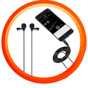 Wired Lavalier Microphone Condenser Double Head Microphone Two People Live Mobile Phone K Song Microphone, Specification: 515PU Bag(Black)
