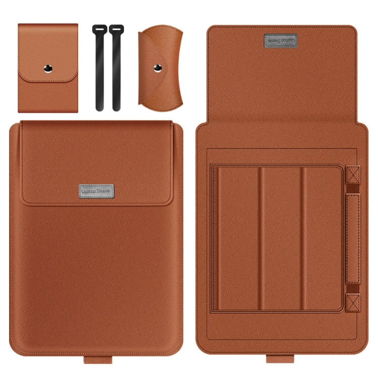 A2 4 in 1 Computer Bracket Liner Bag Storage Bag, Size:13/14 inch(Brown)