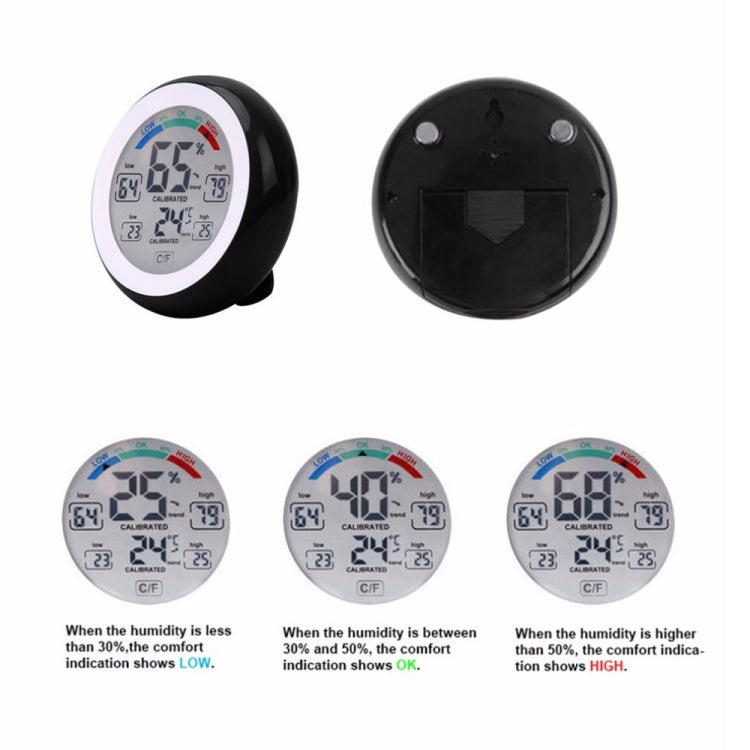 TS-S93 Multifunctional Digital Thermometer Hygrometer Temperature Humidity Meter, Value Trend Display C/Funit