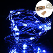 10 PCS LED Wine Bottle Cork Copper Wire String Light IP44 Water-resistant Holiday Decoration Lamp, Style:2m 20LEDs(Blue Light)