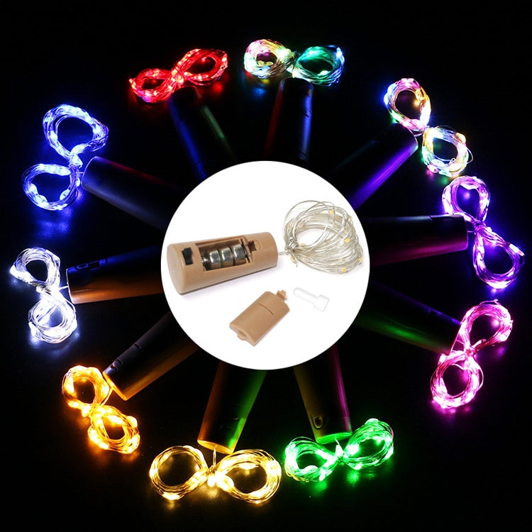 10 PCS LED Wine Bottle Cork Copper Wire String Light IP44 Water-resistant Holiday Decoration Lamp, Style:2m 20LEDs(Blue Light)