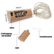 10 PCS LED Wine Bottle Cork Copper Wire String Light IP44 Water-resistant Holiday Decoration Lamp, Style:2m 20LEDs(Blue Light)