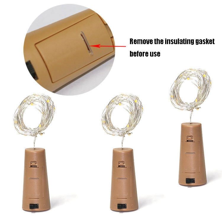 10 PCS LED Wine Bottle Cork Copper Wire String Light IP44 Water-resistant Holiday Decoration Lamp, Style:2m 20LEDs(Blue Light)