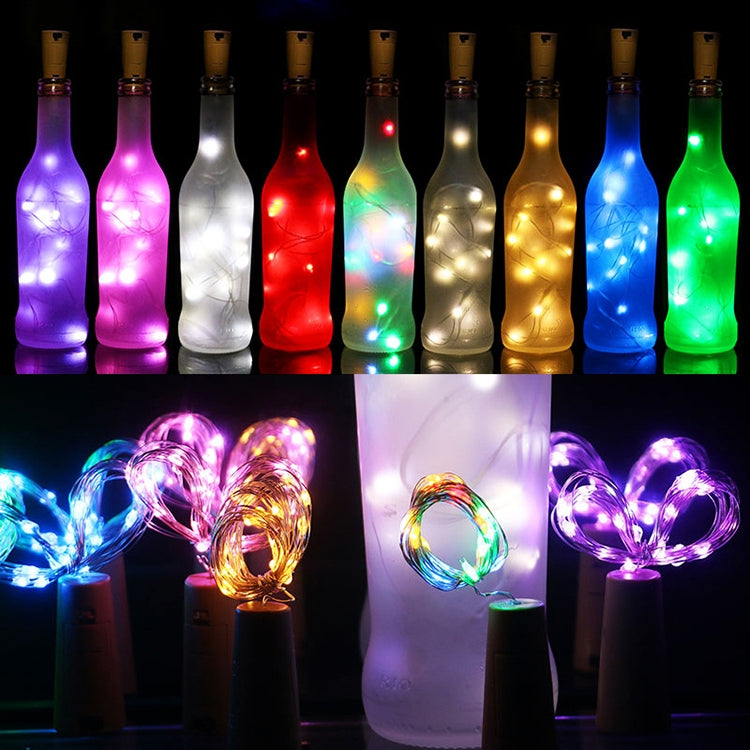 10 PCS LED Wine Bottle Cork Copper Wire String Light IP44 Water-resistant Holiday Decoration Lamp, Style:2m 20LEDs(Blue Light)