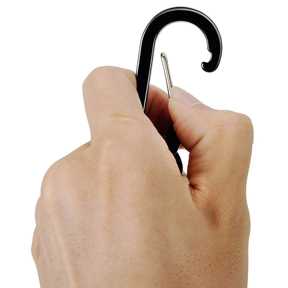 Outdoor Multifunctional Nylon Umbrella Rope Carabiner Key Chain(Black)