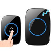 CACAZI A10 300m Long Range No Battery Water-resistant LED Light Smart Wireless Doorbell, EU Plug