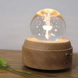 Girl Bedside Lamp Crystal Ball Wooden Base Music Box Charging Glow Rotating Night Light, Random Music(Ballet) - free shipping - PMC TechLife - Order now!