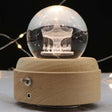 Girl Bedside Lamp Crystal Ball Wooden Base Music Box Charging Glow Rotating Night Light, Random Music(Carousel) - Novelty Lighting by PMC TechLife | Online Shopping South Africa | PMC TechLife | Buy Now Pay Later Mobicred